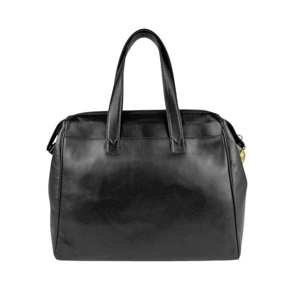 Dior black Christian leather  2way Handbag Black
